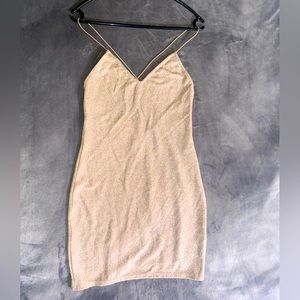 Sparkly Champagne color -crisscross back - mini dress BRAND NEW (tags attached)